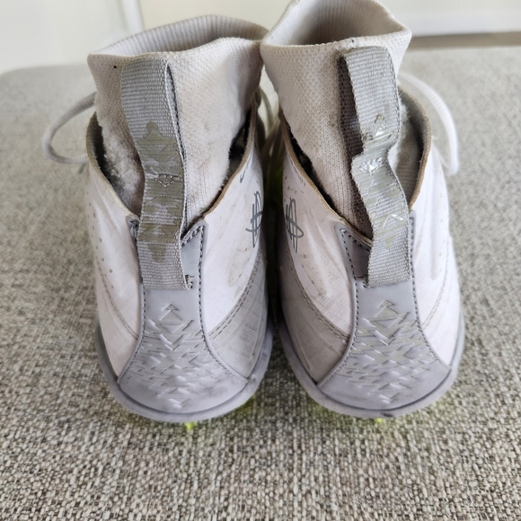 Nike Alpha Huarache 7 Elite Molded Cleat White Gray Volt Mens Size 14 - Picture 5 of 7